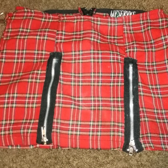 Lip Service Dresses & Skirts - Plaid mini skirt bondage straps sz small